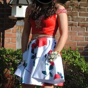 2-Piece Off the Shoulder Homecoming Dress